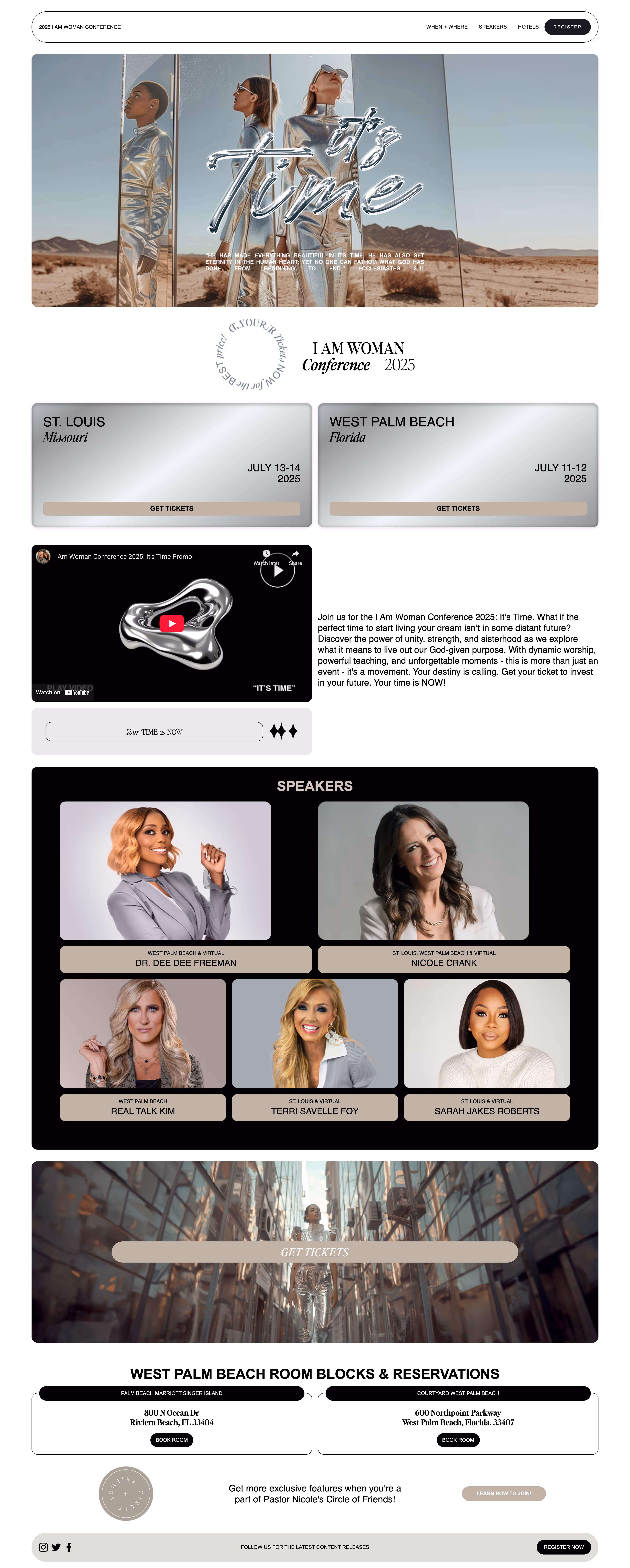 I Am Woman Conference 2025: It's Time — full landing page screenshot